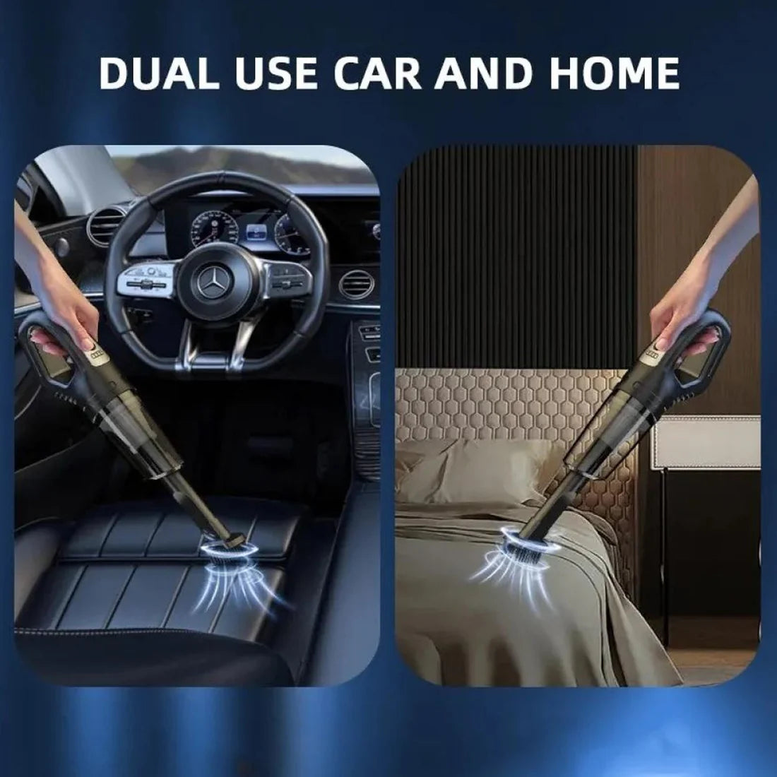 Wireless Car Vacuum Cleaner – Portable 2-in-1 Dust Buster  Velvet Wheels
