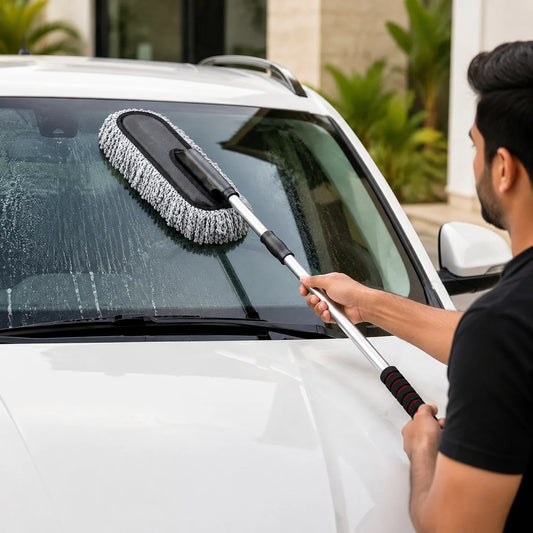 Premium Retractable Microfiber Car Duster – Extendable Handle for Car & Home Cleaning