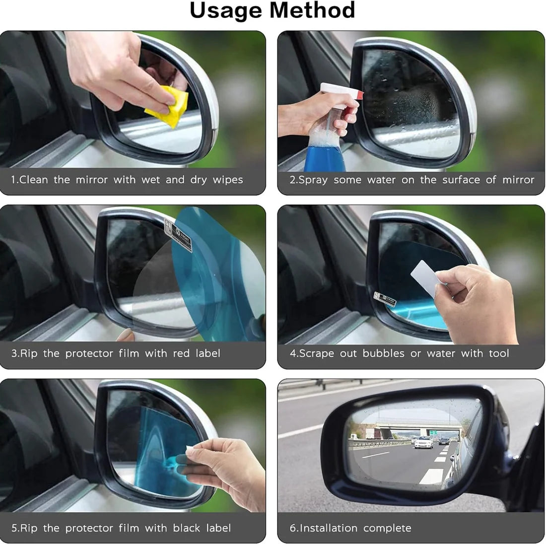 Anti-Fog Rearview Mirror Film – HD Clear Protective Sticker