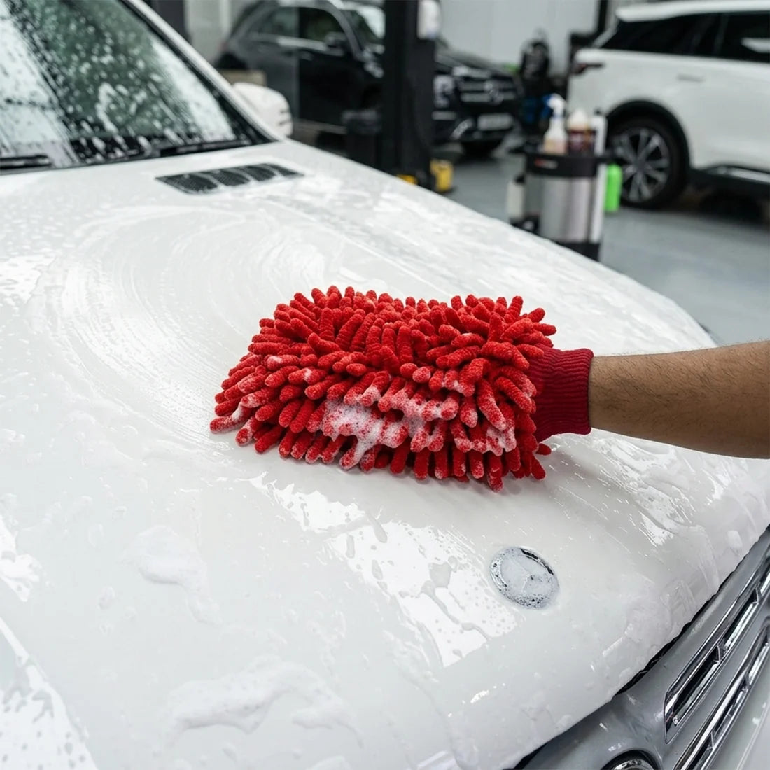 Premium Microfiber Car Wash Glove – Chenille Cleaning Mitt for Car, Bike & Home