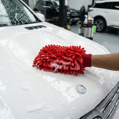 Premium Microfiber Car Wash Glove – Chenille Cleaning Mitt for Car, Bike & Home