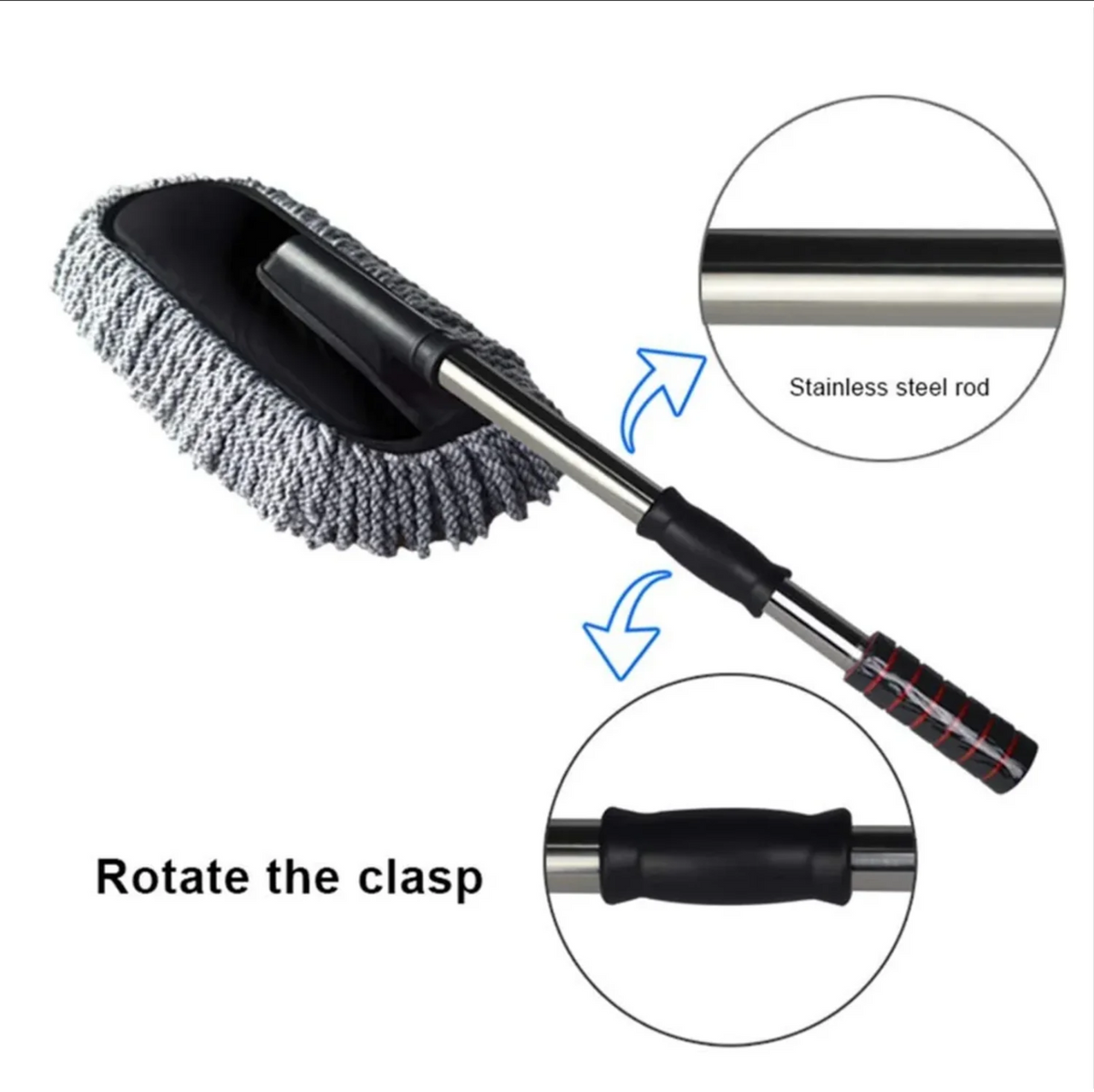 Premium Retractable Microfiber Car Duster – Extendable Handle for Car & Home Cleaning