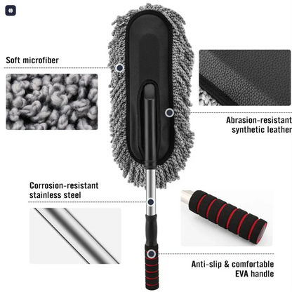 Premium Retractable Microfiber Car Duster – Extendable Handle for Car & Home Cleaning