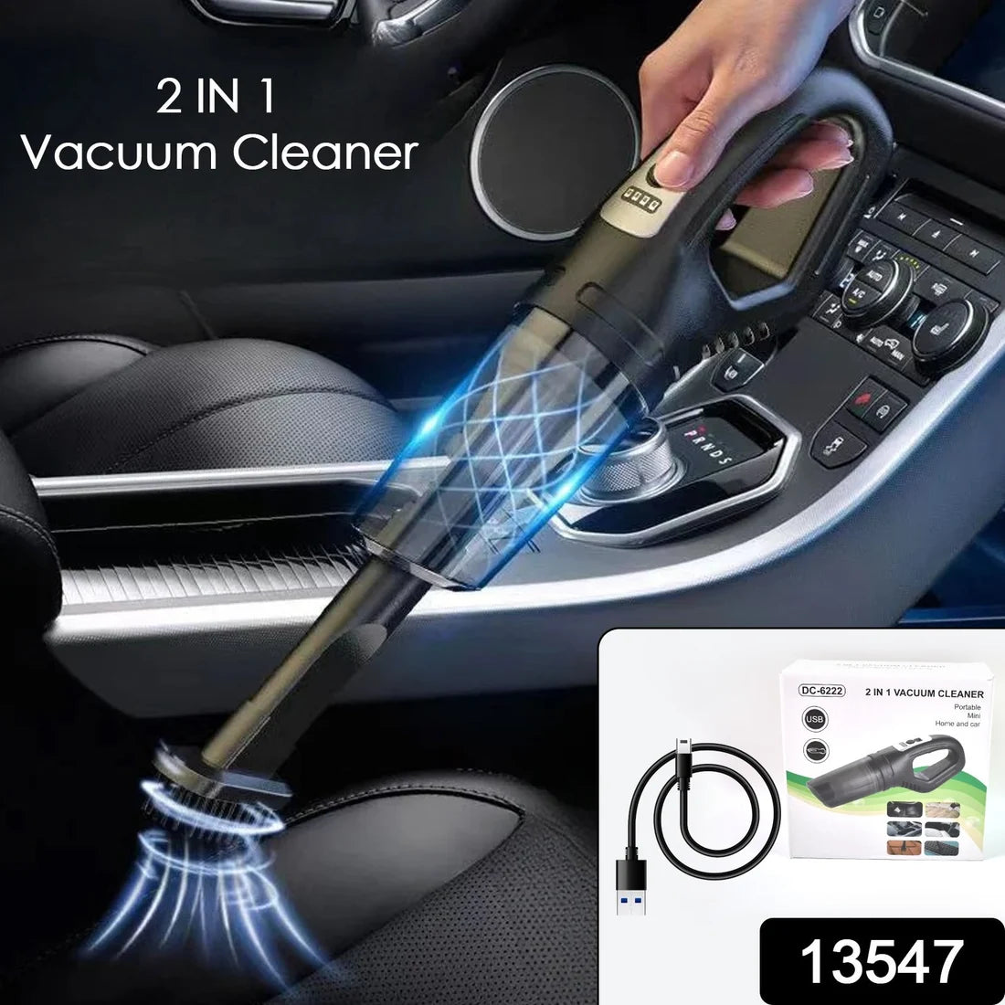 Wireless Car Vacuum Cleaner – Portable 2-in-1 Dust Buster  Velvet Wheels