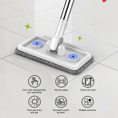 360° Rotating Flat Microfiber Mop for Wet & Dry Floor Cleaning