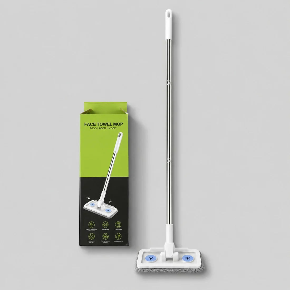 360° Rotating Flat Microfiber Mop for Wet & Dry Floor Cleaning